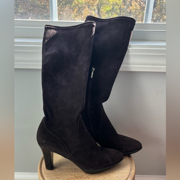 BRAND NEW AQUATALIA RHUMBA VERA GOMMA KNEE HIGH BROWN SUEDE BOOTS - Picture 2 of 6